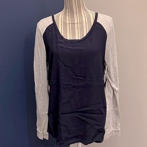 Gap Long Sleeve Mixed Media Top